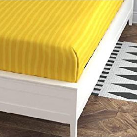 Satin Stripe Single Bedsheet With 1 Pillow Cover - Picture 2 of 2